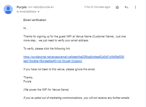 Email Verification – Purple Support
